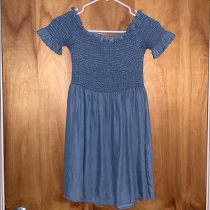 Chambray Off-the-Shoulder Dress